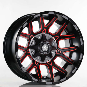 EMR-1234-03 12.0x20" -6x114.3 ET-44 66.1 Matt Black+Milling+Red Jant (4 Adet)
